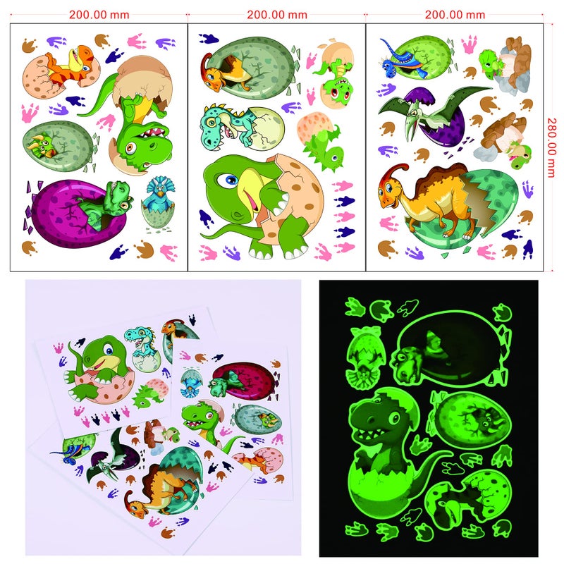 Robmoda Glow in The Dark Dinosaur Wall Decals for Kids Room, Removable Footprints Baby Nino Vinyl Stickers, Nursery Decoration Classroom Gift for Boy Toddlers - Image 5